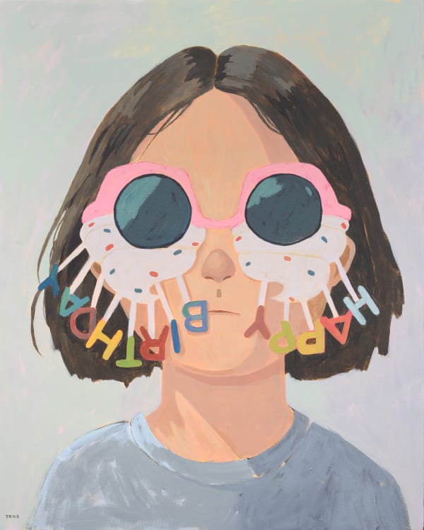 TRNZ the annual song sung backwards, 2025 Acrylic on canvas 29 ½ x 23 ½ inches 75 x 60 cm