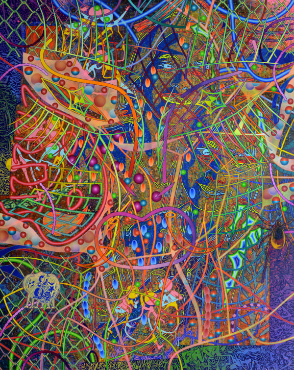 Dex Fernandez Synthetic Divine Spark, 2023 Acrylic on canvas 60 x 48 inches