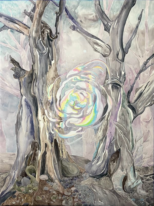 Joanolasco (it truly was) An Intense Manifestation (of sorts), 2024 Watercolor and white gouache on paper 40 x 30 inches