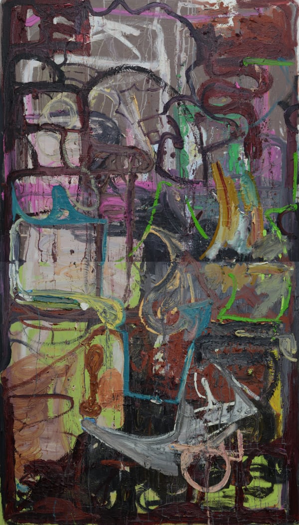 Art Tavera Ages, 2023 Oil on canvas 84 x 48 inches (Diptych)