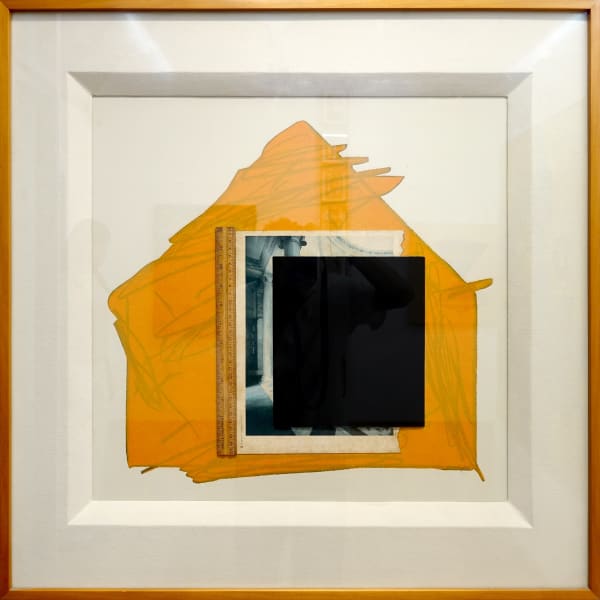 Roberto Chabet House with Black Book, 1990 Acrylic, collage 21 x 21 ½ inches
