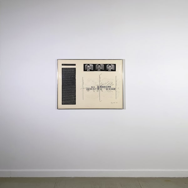 Three side by side photographs, beneath is a diagram with black ink and beside is a large black block