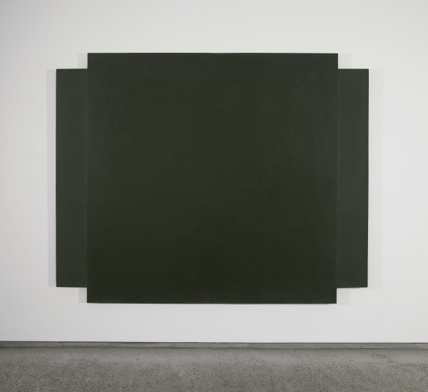 Deep green oil painting on five connected canvas