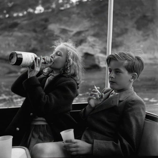 Marianne Sayn-Wittgenstein-Sayn, Yvonne and Alexander Sayn-Wittgenstein on board Bartholomé March’s yacht, Majorca, Spain, April, 1954