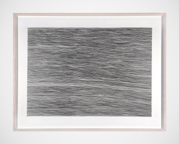 Graphite on paper of intricate lines with limited blank space.