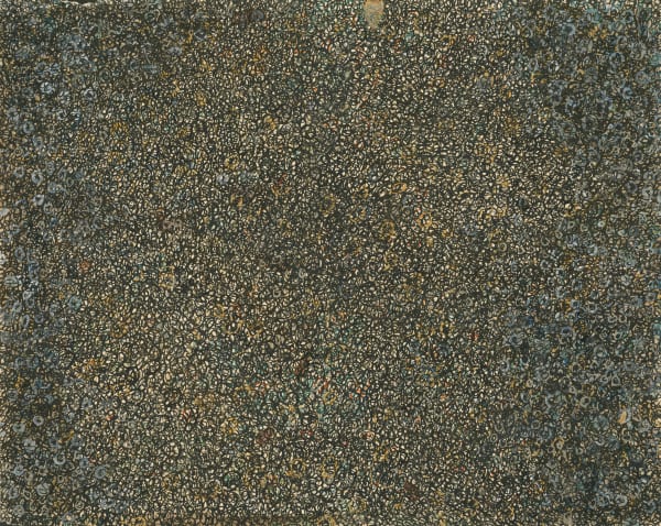 Abstract work on paper consisting of small marks covering the entire visual field