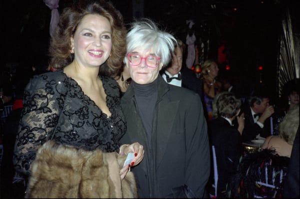 Marianne Sayn-Wittgenstein-Sayn, Ira Fürstenberg and Andy Warhol at the Metropolitan Ball, New York, NY, December 9th, 1985