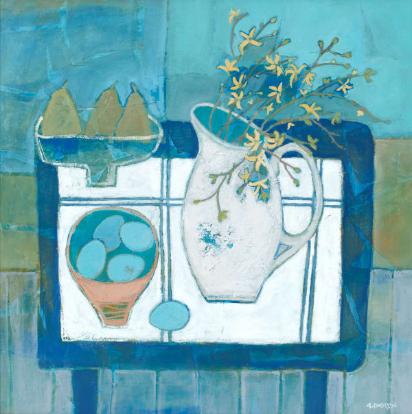 Forsythia, Blue Eggs & Pears