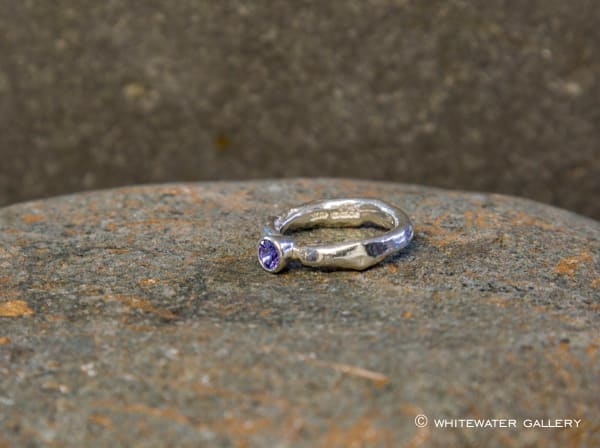 Marsha Drew, Rockpool Rustic Ring with small Tanzanite