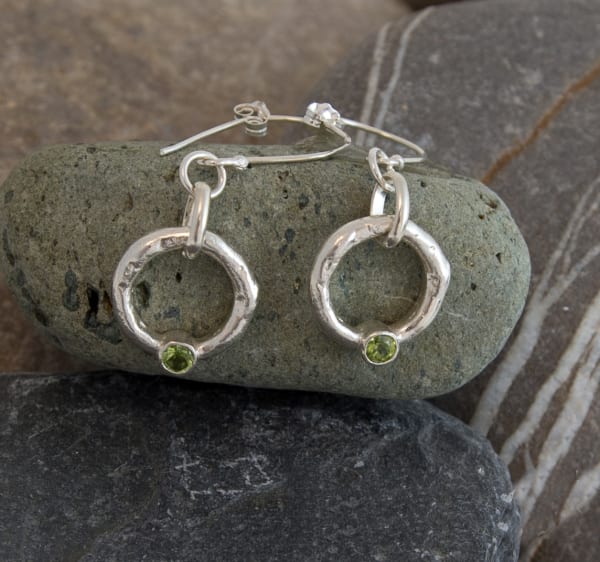 Rockpool Halo Drop Earrings with Peridot