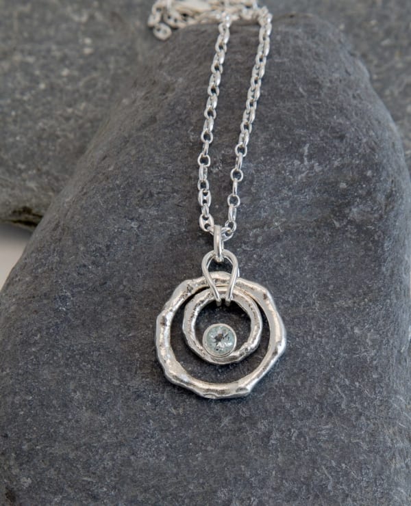 Marsha Drew, Rockpool Ripple Pendant with Aquamarine