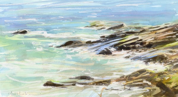 Summer Morning Low Tide James Bartholomew Watercolour and Pastel on Paper