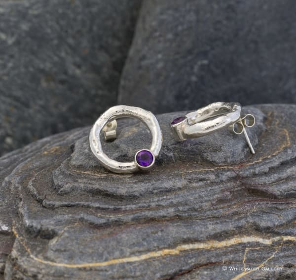 Marsha Drew, Rockpool Halo Stud Earrings with Amethyst