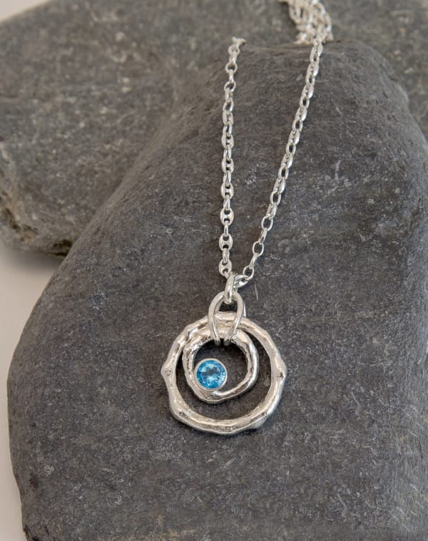 Rockpool Ripple Pendant with Swiss Blue Topaz