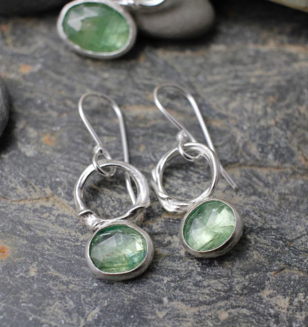 Balance Earrings with Green Kyanite