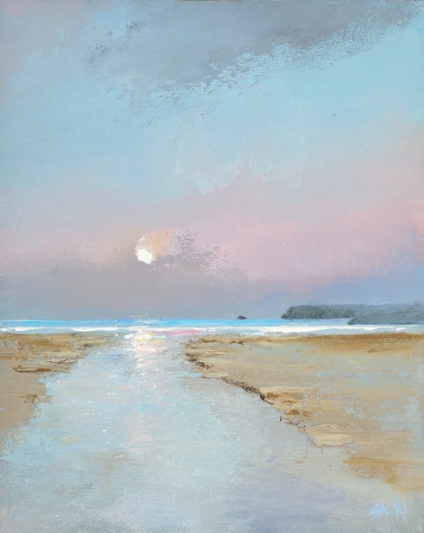 Polzeath Stream Suki Wapshott Oil on Cradled Board