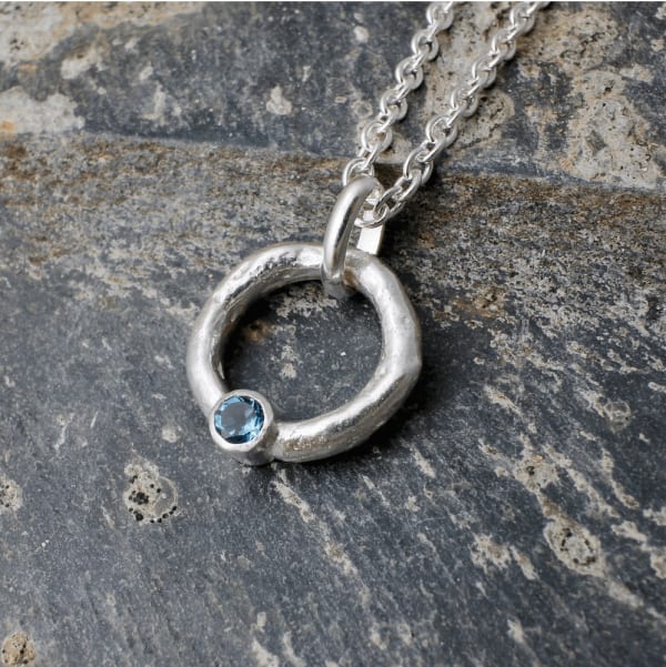 Rockpool Halo Pendant with London Blue Topaz