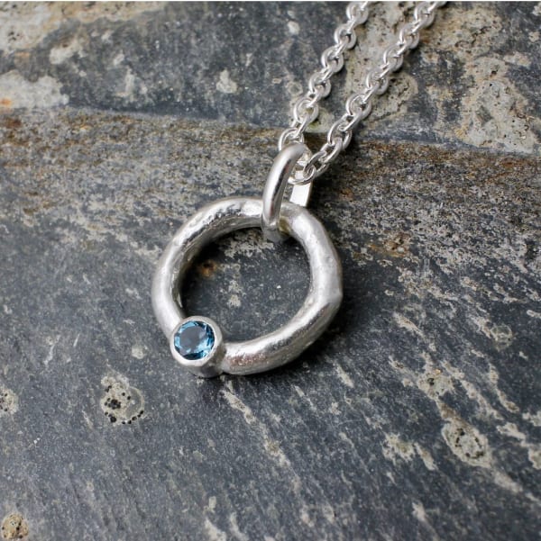 Marsha Drew, Rockpool Halo Pendant with London Blue Topaz