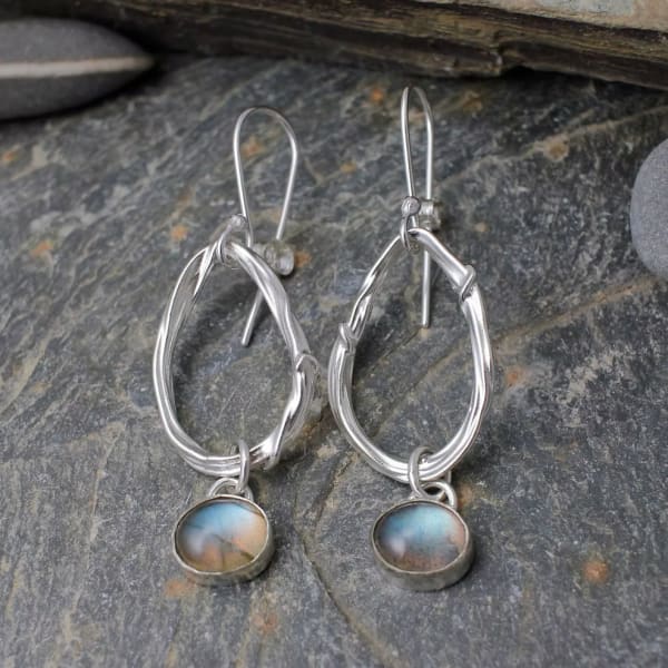 Marsha Drew, Molten Teardrop Earrings with Labradorite