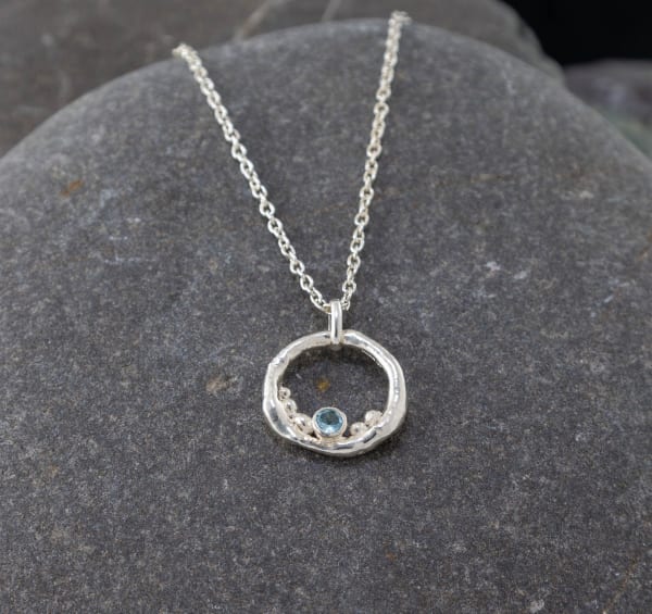 Rockpool Bubble Pendant with Aquamarine