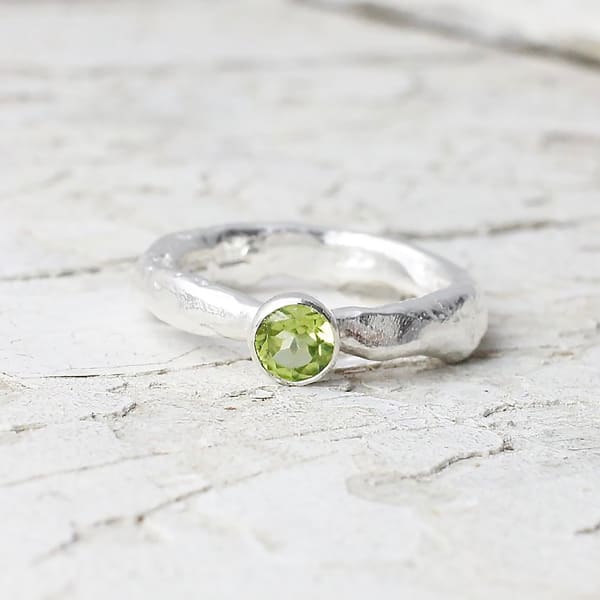 Marsha Drew, Rockpool Rustic Ring with Small Peridot