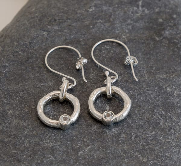 Marsha Drew, Rockpool Halo Drop Earrings with Aquamarine