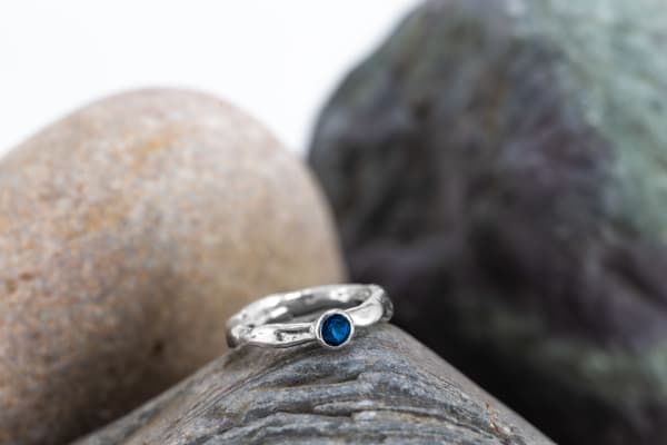 Marsha Drew, Rockpool Rustic Ring with Sapphire
