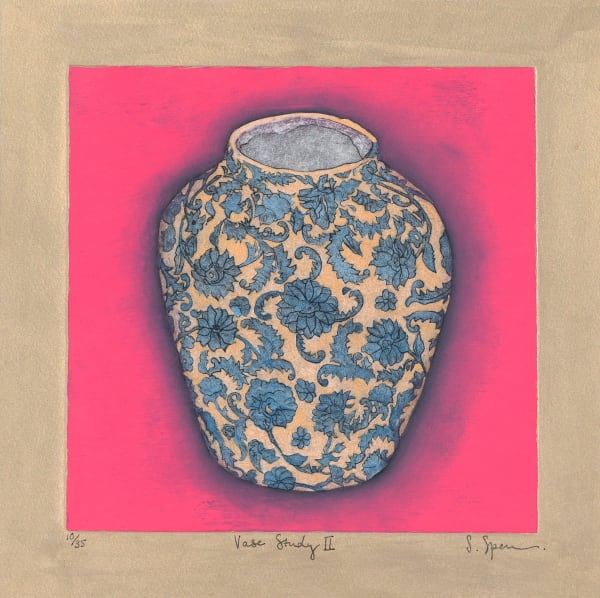 Sally Spens - Vase Study II - pink/blue/gold