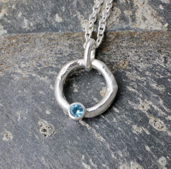 Marsha Drew, Rockpool Halo Pendant with Swiss Blue Topaz