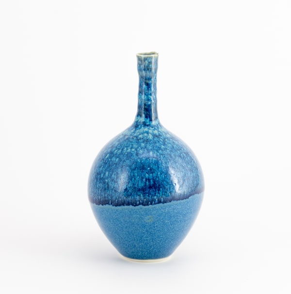 Bottle Vase with Blue Glaze