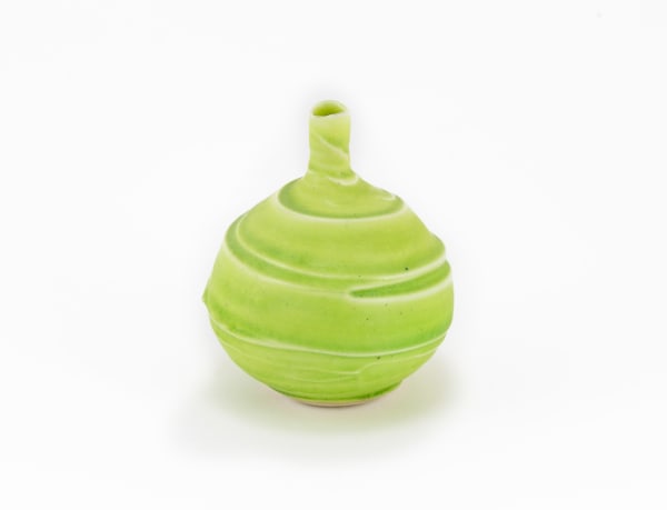 Small Textured Bottle Vase Green