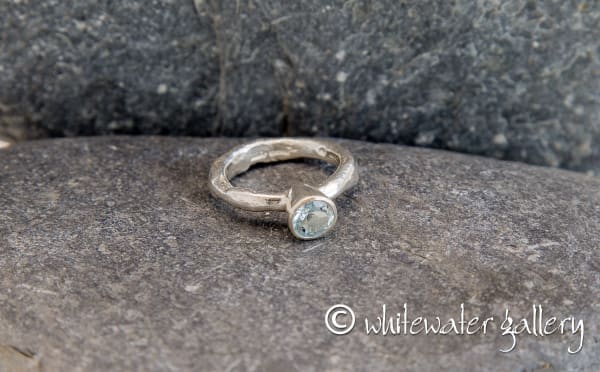 Marsha Drew, Rockpool Rustic Ring with large Aquamarine