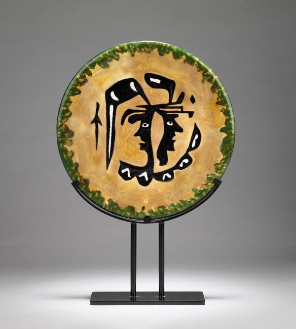 Jean Lurçat, Plate - Orange & Green - Twin Spirits, c. 1955