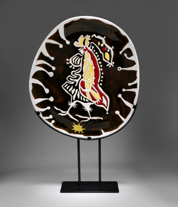 Jean Lurçat, Plate - Oval - Brown & White - Daybreak, c. 1955