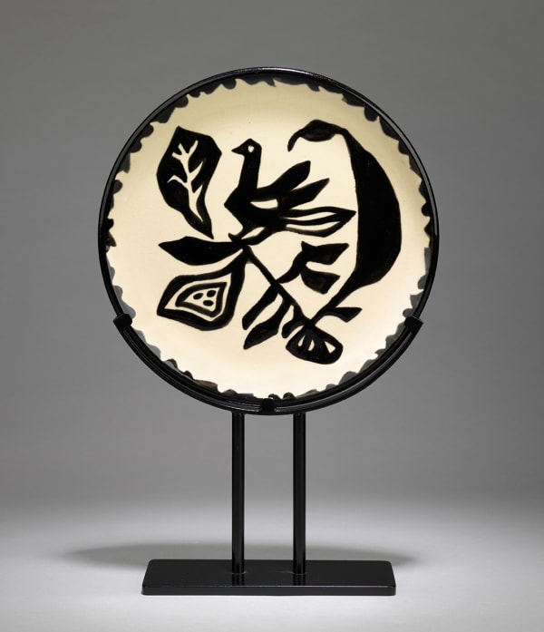 Jean Lurçat, Plate - White & Black - Nightingale, c. 1955