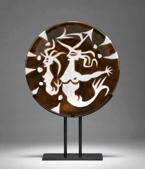 Jean Lurçat, Plate - Brown - Mermaids, c. 1955