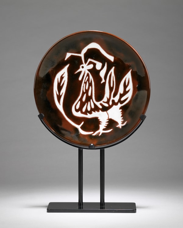 Jean Lurçat, Plate - Brown - Combatant, c. 1955