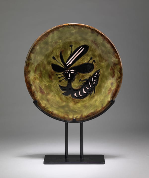 Jean Lurçat, Plate - Green & Black - King Fish, c. 1955