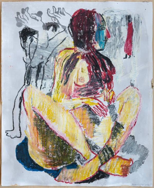Elizabeth Malaska Performer, 2022 Sumi ink, Flashe and oil stick on paper 22 3/4 x 18 3/4 inches 57.8 x 47.6 cm. 25 1/2 x 21 3/4 inches (framed) 64.77 x 55.3 cm. (framed)
