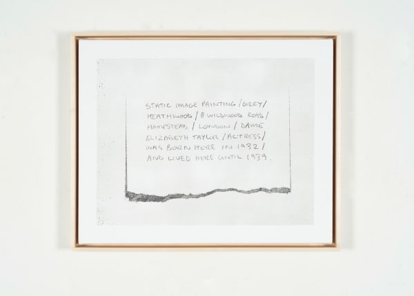 Martin Bennett, Static Image Painting/Grey/Title For A Painting I Couldn't Make/Written In Pencil/Torn Paper/ Studio Wall/Three, 2016/2016