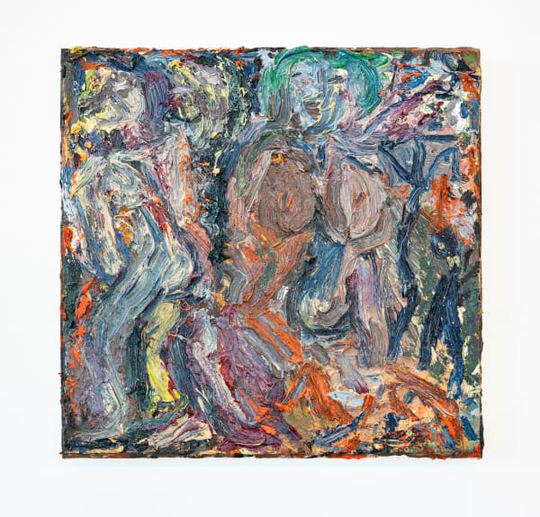 Alex Becerra Mambo de las Brujas, 2025 Oil on cardboard vinyl record sleeve mounted to canvas 12 1/2 x 12 1/2 inches 31.8 x 31.8 cm.