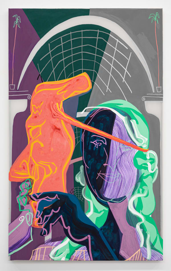 Ryan Sluggett Vanishing Point Performance, 2016 Gouache on poly-mesh 36 x 22 inches 91.4 x 55.9 cm.