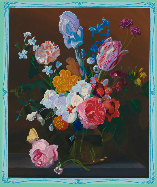 Andy Dixon This is not a Bouquet of Flowers in a Crystal Vase, 2024 Acrylic and oil pastel on canvas 32 x 27 inches 81.3 x 68.6 cm.