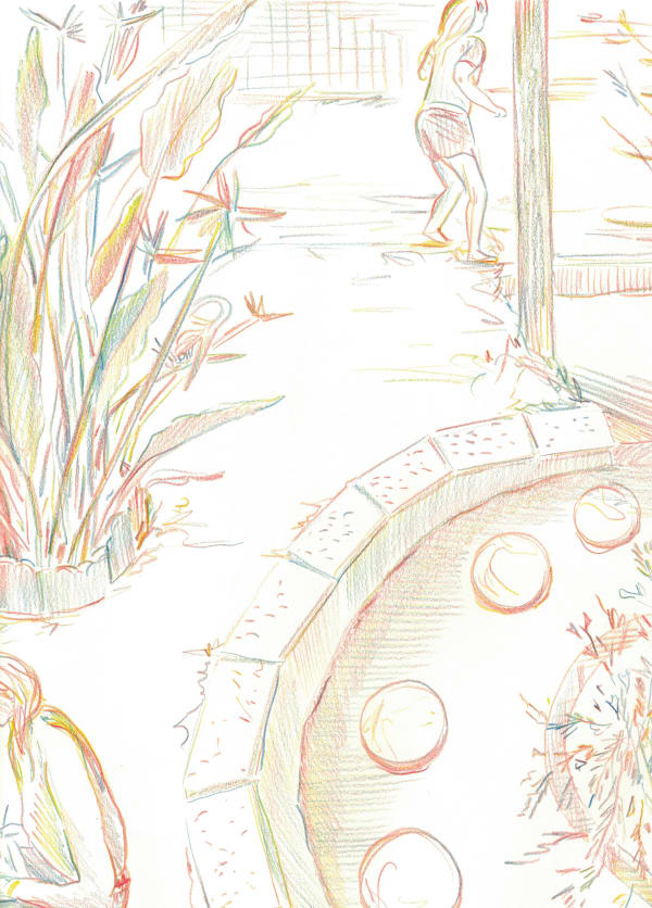 Michelle Blade, Untitled rainbow pencil drawing #18, 2020