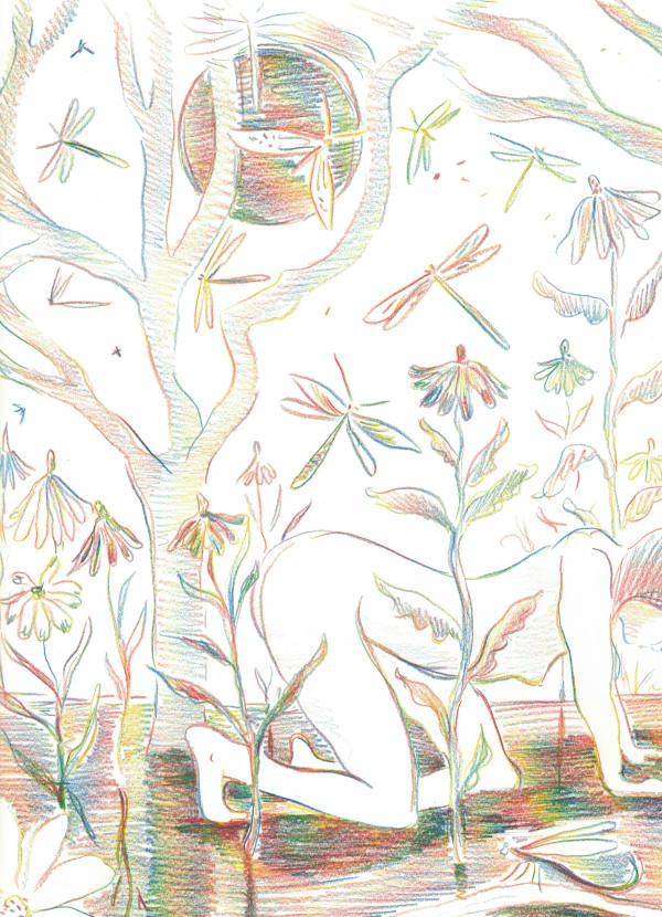 Michelle Blade, Untitled rainbow pencil drawing #14, 2020