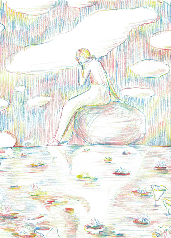 Michelle Blade, Untitled rainbow pencil drawing #1, 2020