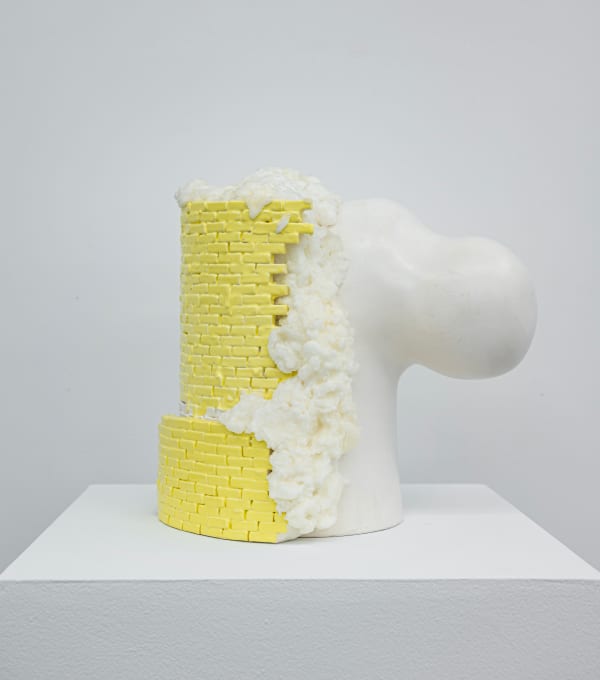 Sharon Engelstein Free Wall, 2012 Glazed ceramic and whipped wax 12 x 11 x 13 inches 30.5 x 27.9 x 33 cm.