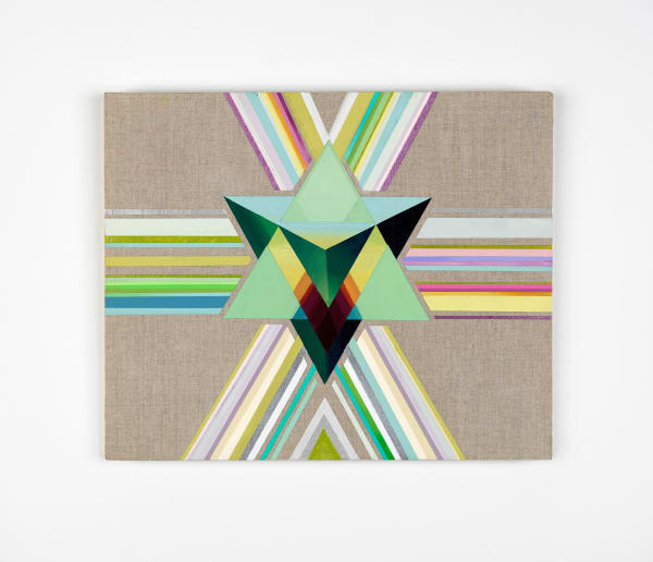 Suzanne Wright Queer Merkabah, 2021 Vinyl, flashe, fleur matte paint, acrylic, linen mounted on birch frame 14 x 17 inches 35.6 x 43.2 cm.