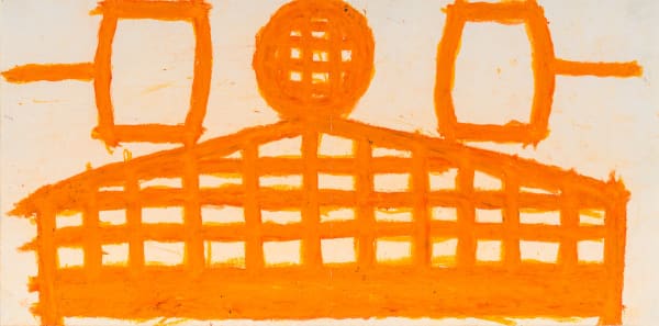 Outsider Art - 'Fence (with Spools), Orange' by Evelyn Reyes, 2004