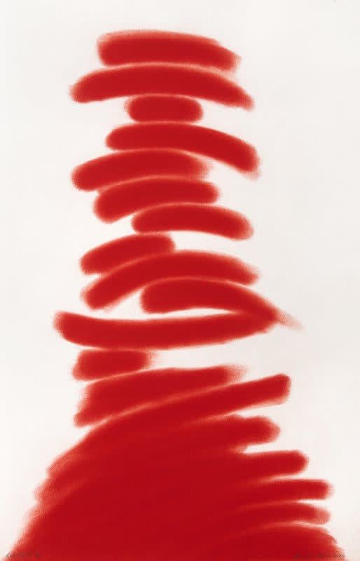 David Nash - Red Stack (unframed), 2020